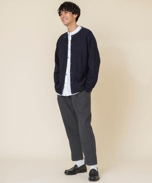 coen(コーエン)の「ポリ鹿の子クルーネックワッフルカーディガン(カーディガン/ボレロ・メンズ・ダークブラウン/ネイビー・X-LARGE/LARGE/MEDIUM/SMALL)」の4枚目の写真