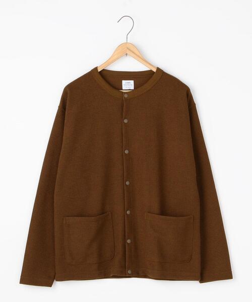 coen(コーエン)の「ポリ鹿の子クルーネックワッフルカーディガン(カーディガン/ボレロ・メンズ・ダークブラウン/ネイビー・X-LARGE/LARGE/MEDIUM/SMALL)」の3枚目の写真