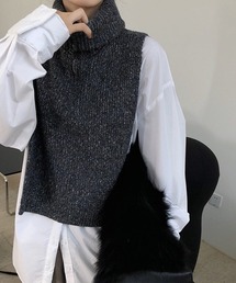 【chuclla】Zip high-necked knit vest chw1396