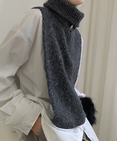 chuclla(チュクラ)の「【chuclla】Zip high-necked knit vest chw1396(ベスト・レディース・ライトグレー/ダークグレー・FREE)」の18枚目の写真