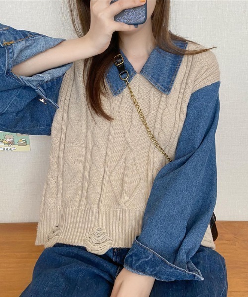 Cristaseya × BLESS ニットドッキングデニムジャケット M BLESS+