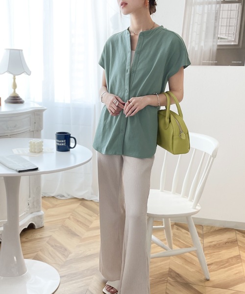 送料無料☆シワにならない！ セール】シャツ見えするのにシワになりにくい！綿100