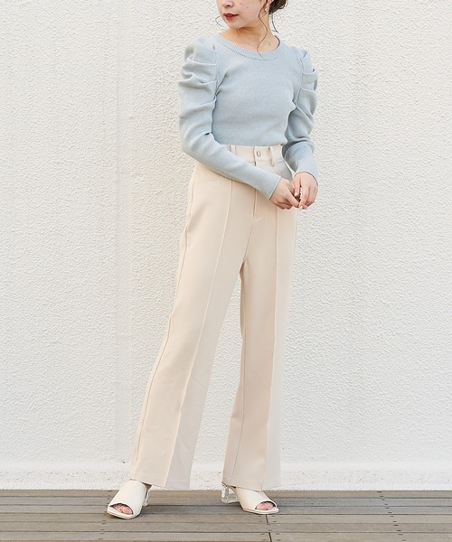 Chico(チコ)の「ハイウエストスラックスパンツ(スラックス・レディース・ブラック/ライトベージュ/オレンジ・FREE)」の4枚目の写真