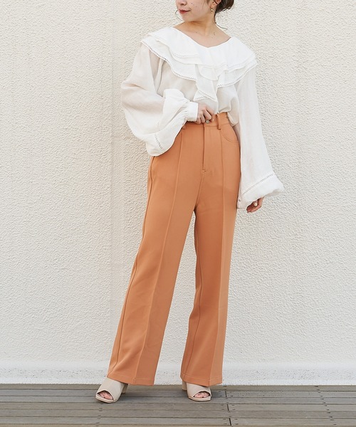 Chico(チコ)の「ハイウエストスラックスパンツ(スラックス・レディース・ブラック/ライトベージュ/オレンジ・FREE)」の14枚目の写真