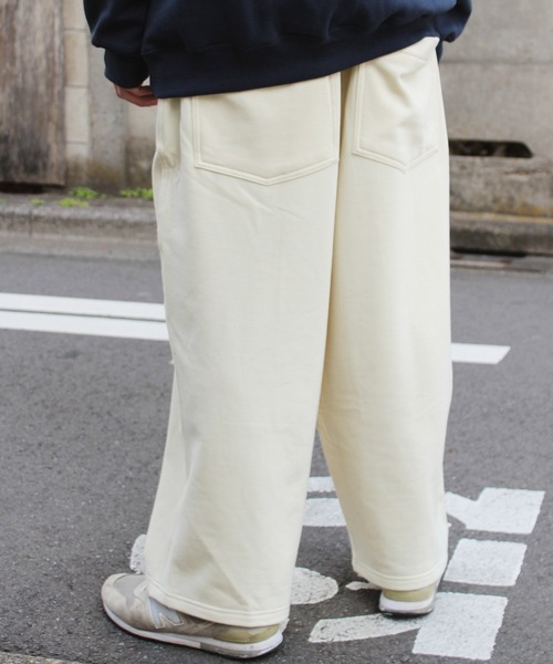 1 to 10 people（ワントゥテンピープル）の「【1to10people】ピンタックスウェットビッグスラックス WGC-048-M（その他パンツ・メンズ・アイボリー/パープル・F）」の5枚目の写真