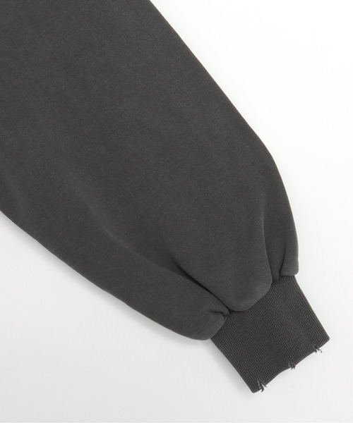 VENCEEXCHANGE（ヴァンスエクスチェンジ）の「2Wayダメージ裏毛ピグメント（Tシャツ/カットソー・レディース・ブラック/オフホワイト/ライム・M）」の4枚目の写真