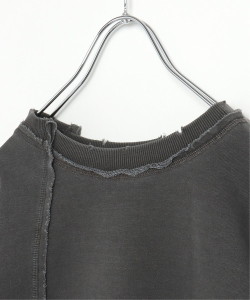 VENCEEXCHANGE（ヴァンスエクスチェンジ）の「2Wayダメージ裏毛ピグメント（Tシャツ/カットソー・レディース・ブラック/オフホワイト/ライム・M）」の7枚目の写真