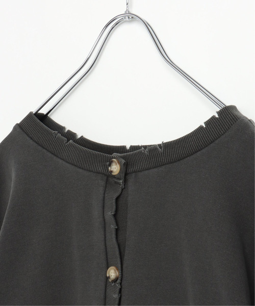 VENCEEXCHANGE（ヴァンスエクスチェンジ）の「2Wayダメージ裏毛ピグメント（Tシャツ/カットソー・レディース・ブラック/オフホワイト/ライム・M）」の8枚目の写真