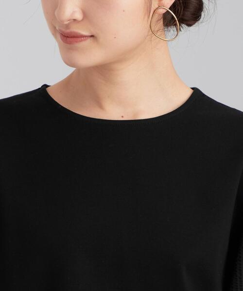 green label relaxing(グリーンレーベルリラクシング)の「FFC ソデ ボリューム イソザイ コンビ プルオーバー カットソー(Tシャツ/カットソー・レディース・ホワイト/ブラック/ベージュ・FREE)」の6枚目の写真