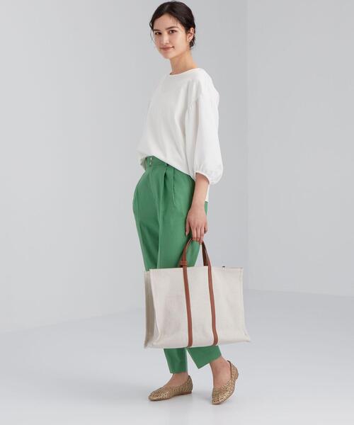 green label relaxing(グリーンレーベルリラクシング)の「FFC ソデ ボリューム イソザイ コンビ プルオーバー カットソー(Tシャツ/カットソー・レディース・ホワイト/ブラック/ベージュ・FREE)」の20枚目の写真