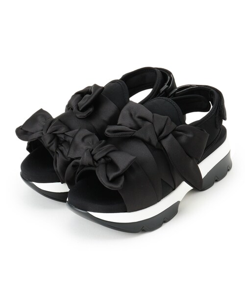 couture brooch（クチュールブローチ）の「◆サテンリボンスポサン（サンダル・レディース・ライトグレー/ブラック・35/45）」の10枚目の写真