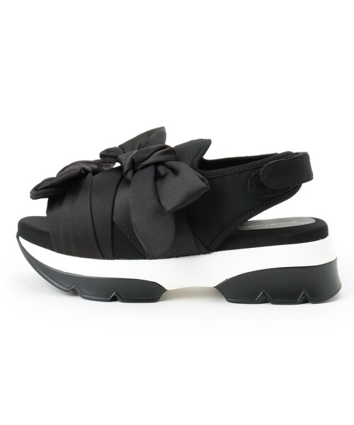 couture brooch（クチュールブローチ）の「◆サテンリボンスポサン（サンダル・レディース・ライトグレー/ブラック・35/45）」の3枚目の写真