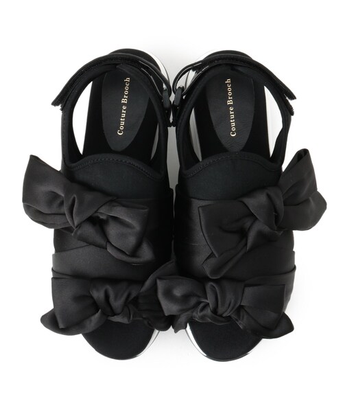 couture brooch（クチュールブローチ）の「◆サテンリボンスポサン（サンダル・レディース・ライトグレー/ブラック・35/45）」の8枚目の写真