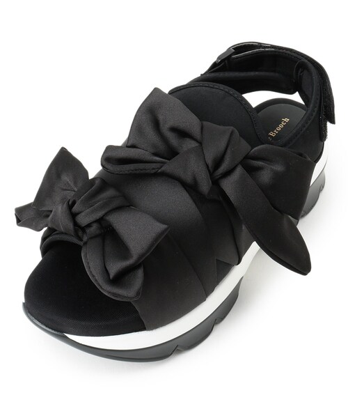 couture brooch（クチュールブローチ）の「◆サテンリボンスポサン（サンダル・レディース・ライトグレー/ブラック・35/45）」の5枚目の写真