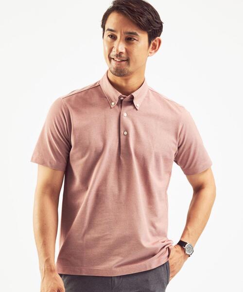 green label relaxing(グリーンレーベルリラクシング)の「OLT< 機能性 / 吸水速乾 ・ 抗菌 > CSD D/C バーズアイ ボタンダウン 半袖 ポロシャツ(ポロシャツ・メンズ・ダークグレー/ロイヤルブルー/ネイビー/オリーブ/ホワイト/ライトブルー/ターコイズブルー/オレンジ系その他/ダークブラウン・M/S/L/XL)」の1枚目の写真