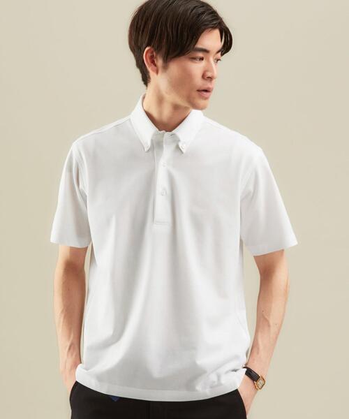 green label relaxing(グリーンレーベルリラクシング)の「OLT< 機能性 / 吸水速乾 ・ 抗菌 > CSD D/C バーズアイ ボタンダウン 半袖 ポロシャツ(ポロシャツ・メンズ・ダークグレー/ロイヤルブルー/ネイビー/オリーブ/ホワイト/ライトブルー/ターコイズブルー/オレンジ系その他/ダークブラウン・M/S/L/XL)」の2枚目の写真