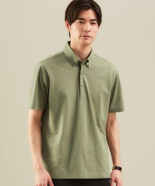 green label relaxing(グリーンレーベルリラクシング)の「OLT< 機能性 / 吸水速乾 ・ 抗菌 > CSD D/C バーズアイ ボタンダウン 半袖 ポロシャツ(ポロシャツ・メンズ・ダークグレー/ロイヤルブルー/ネイビー/オリーブ/ホワイト/ライトブルー/ターコイズブルー/オレンジ系その他/ダークブラウン・M/S/L/XL)」の5枚目の写真