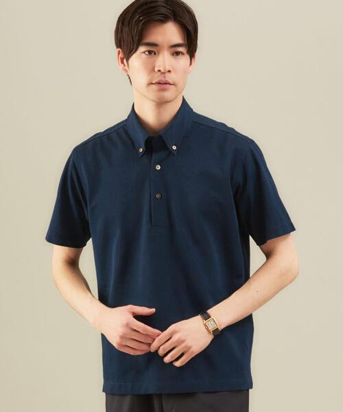 green label relaxing(グリーンレーベルリラクシング)の「OLT< 機能性 / 吸水速乾 ・ 抗菌 > CSD D/C バーズアイ ボタンダウン 半袖 ポロシャツ(ポロシャツ・メンズ・ダークグレー/ロイヤルブルー/ネイビー/オリーブ/ホワイト/ライトブルー/ターコイズブルー/オレンジ系その他/ダークブラウン・M/S/L/XL)」の9枚目の写真