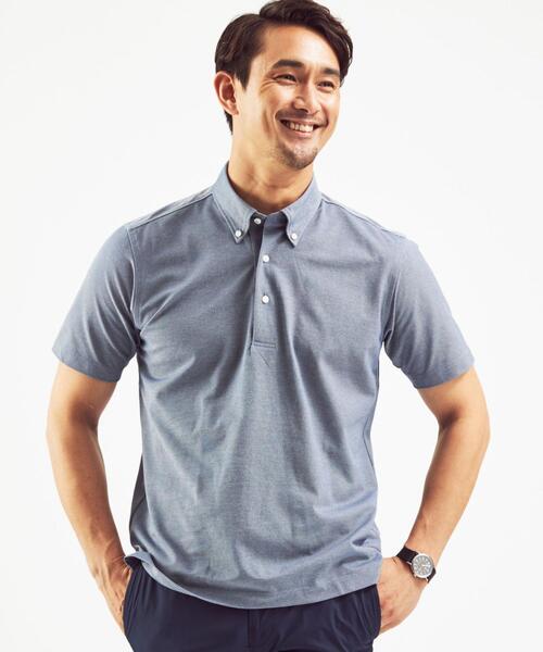 green label relaxing(グリーンレーベルリラクシング)の「OLT< 機能性 / 吸水速乾 ・ 抗菌 > CSD D/C バーズアイ ボタンダウン 半袖 ポロシャツ(ポロシャツ・メンズ・ダークグレー/ロイヤルブルー/ネイビー/オリーブ/ホワイト/ライトブルー/ターコイズブルー/オレンジ系その他/ダークブラウン・M/S/L/XL)」の8枚目の写真