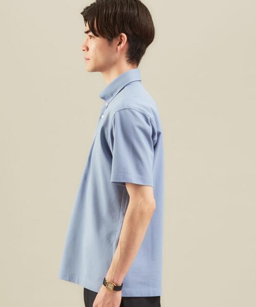 green label relaxing(グリーンレーベルリラクシング)の「OLT< 機能性 / 吸水速乾 ・ 抗菌 > CSD D/C バーズアイ ボタンダウン 半袖 ポロシャツ(ポロシャツ・メンズ・ダークグレー/ロイヤルブルー/ネイビー/オリーブ/ホワイト/ライトブルー/ターコイズブルー/オレンジ系その他/ダークブラウン・M/S/L/XL)」の11枚目の写真