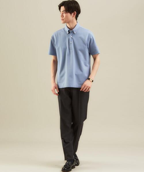 green label relaxing(グリーンレーベルリラクシング)の「OLT< 機能性 / 吸水速乾 ・ 抗菌 > CSD D/C バーズアイ ボタンダウン 半袖 ポロシャツ(ポロシャツ・メンズ・ダークグレー/ロイヤルブルー/ネイビー/オリーブ/ホワイト/ライトブルー/ターコイズブルー/オレンジ系その他/ダークブラウン・M/S/L/XL)」の18枚目の写真