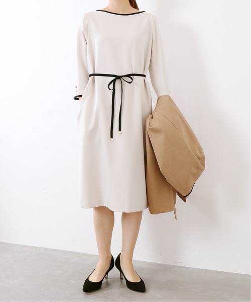 La Totalite ラトータリテ のファッション ワンピース La バイカラータックスリーブワンピース ワンピース