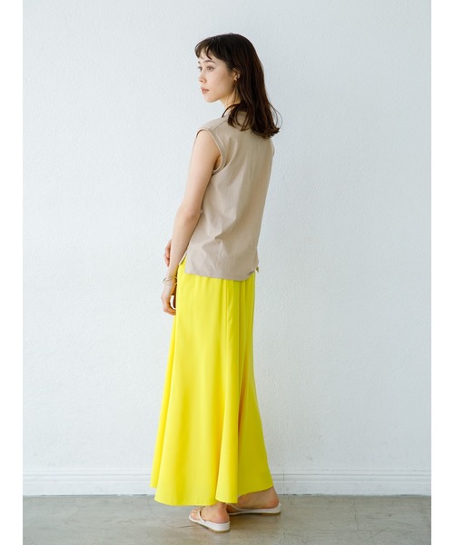 koe（コエ）の「抗菌防臭オーガニックコットンノースリープTシャツ＊（Tシャツ/カットソー・レディース・ピンク/ライトベージュ/ライトカーキ/ライトグレー/ホワイト/イエロー/ブラック/サックスブルー・MEDIUM/LARGE）」の10枚目の写真