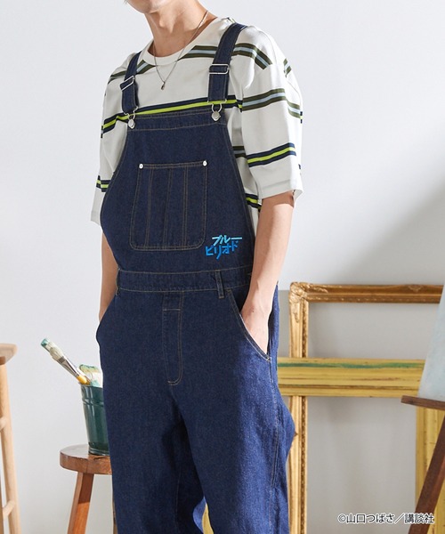 MONO-MART（モノマート）の「【ブルーピリオド】コラボ オーバーサイズ ロゴ刺繍 コットンオーバーオール（サロペット/オーバーオール・メンズ・ホワイト系その他/ブラック系その他/ブルー系その他・M/L）」の7枚目の写真