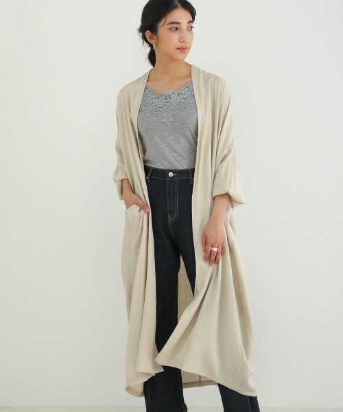 Bou Jeloud（ブージュルード）の「さらさら素材◆カーディガン（カーディガン/ボレロ・レディース・ブラック/ベージュ/カーキ・38）」の7枚目の写真