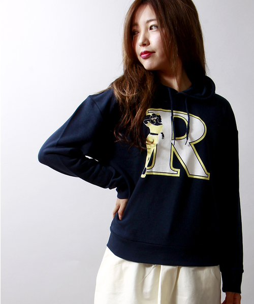 WEGO（ウィゴー）の「WEGO/イニシャルガールプルパーカー（パーカー・レディース・ホワイト/ブラック/ネイビー/ワイン・FREE）」の3枚目の写真