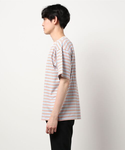 Lee（リー）の「マルチボーダー　半袖Tシャツ（Tシャツ/カットソー・メンズ・オレンジ/オレンジ系その他・LARGE/SMALL/MEDIUM）」の11枚目の写真
