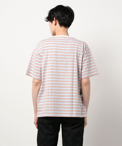 Lee（リー）の「マルチボーダー　半袖Tシャツ（Tシャツ/カットソー・メンズ・オレンジ/オレンジ系その他・LARGE/SMALL/MEDIUM）」の19枚目の写真