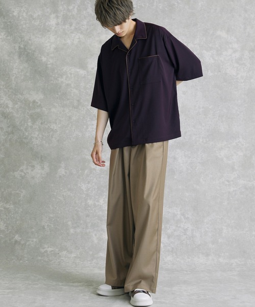 act'm(アクトム)の「TRタックワイドストレートスラックスパンツ(スラックス・メンズ・ブラック/モカ/グレイッシュベージュ/ライトブルーグレー・S/M/L)」の16枚目の写真