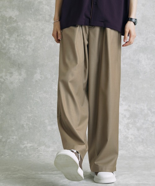 act'm(アクトム)の「TRタックワイドストレートスラックスパンツ(スラックス・メンズ・ブラック/モカ/グレイッシュベージュ/ライトブルーグレー・S/M/L)」の17枚目の写真