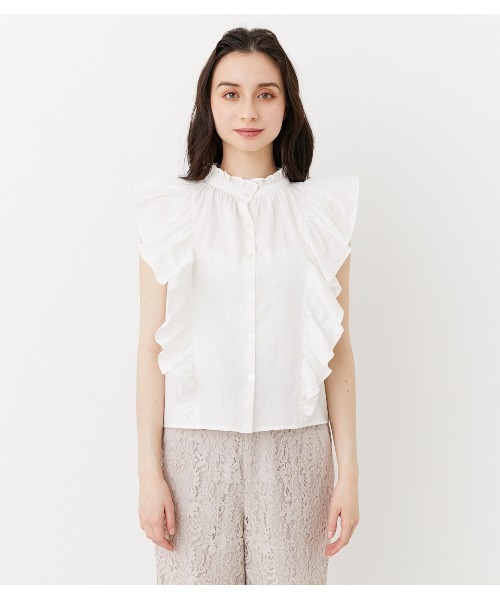 rienda(リエンダ)の「ノースリフリルブラウス(シャツ/ブラウス・レディース・ダークグレー/ブルー/ホワイト・FREE)」の21枚目の写真