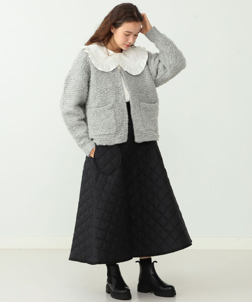 CAROLINA GLASER（カロリナ グレイサー）の「CAROLINA GLASER / ループニット カーディガン（ニット/セーター・レディース・ベージュ/グレー・ONE SIZE）」の12枚目の写真