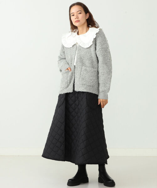 CAROLINA GLASER（カロリナ グレイサー）の「CAROLINA GLASER / ループニット カーディガン（ニット/セーター・レディース・ベージュ/グレー・ONE SIZE）」の13枚目の写真