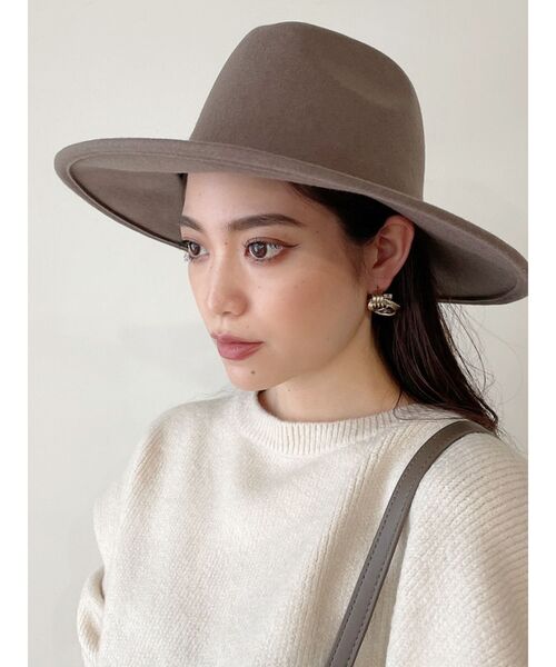 GYDA（ジェイダ）の「フェルトHAT（ハット・レディース・ベージュ/グレー・FREE）」の2枚目の写真