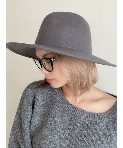 GYDA（ジェイダ）の「フェルトHAT（ハット・レディース・ベージュ/グレー・FREE）」の4枚目の写真