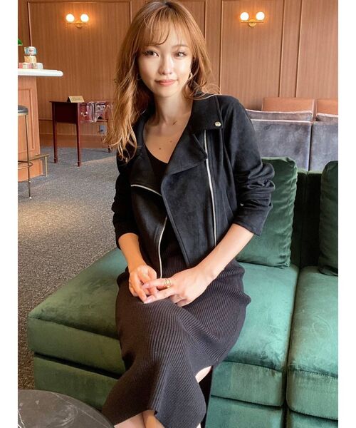 RESEXXY（リゼクシー）の「カラーライトジャケット（ライダースジャケット・レディース・ブラック/ブラウン/ベージュ・FREE）」の14枚目の写真