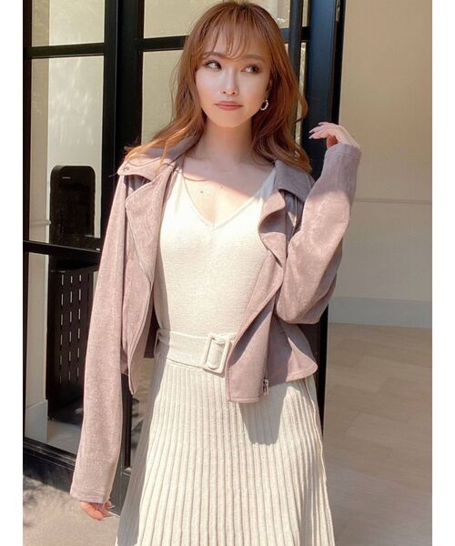 RESEXXY（リゼクシー）の「カラーライトジャケット（ライダースジャケット・レディース・ブラック/ブラウン/ベージュ・FREE）」の20枚目の写真