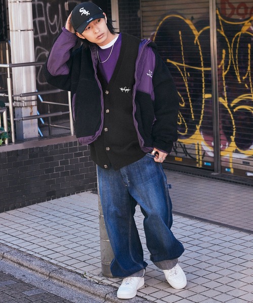 Mark Gonzales(マーク・ゴンザレス)の「Mark Gonzales/マークゴンザレス MONO-MART別注 ロゴ刺繍 ビッグシルエット ボリュームニットカーディガン(カーディガン/ボレロ・メンズ・チャコールグレー/ブラック/ダークブラウン/イエロー/オレンジ/ブルー/アイボリー/グリーン系その他・M/L)」の10枚目の写真