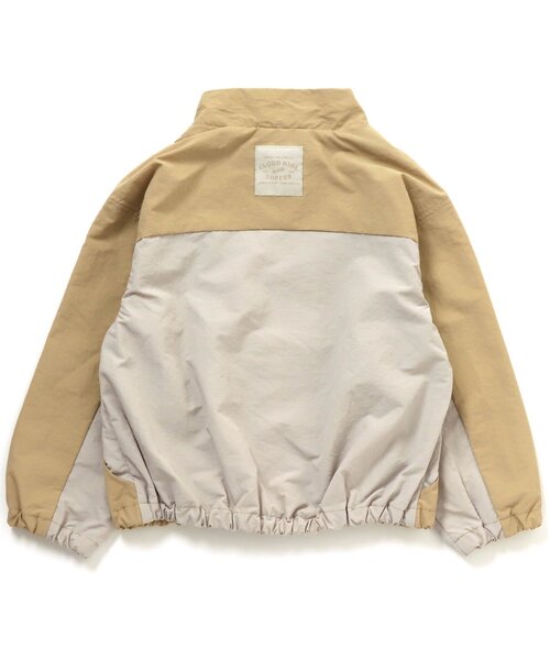 apres les cours（アプレレクール）の「バイカラーウィンドブレーカー（ナイロンジャケット・キッズ・ブラウン/マスタード・120/140/90/130/100/110/80）」の6枚目の写真