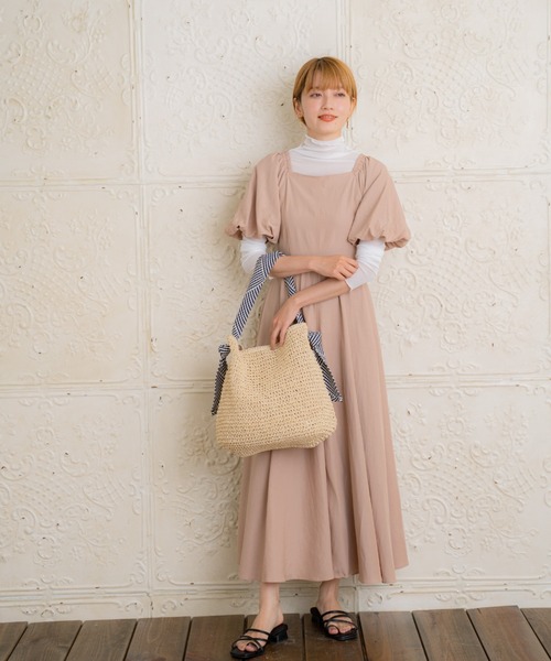 BASE（ベース）の「テープハンドル かごバッグ トートバッグ（かごバッグ・レディース・ブラック/ベージュ/ネイビー/ブラウン/グレー/カーキ/ピンク/ダークベージュ・FREE）」の11枚目の写真