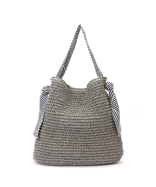 BASE（ベース）の「テープハンドル かごバッグ トートバッグ（かごバッグ・レディース・ブラック/ベージュ/ネイビー/ブラウン/グレー/カーキ/ピンク/ダークベージュ・FREE）」の16枚目の写真