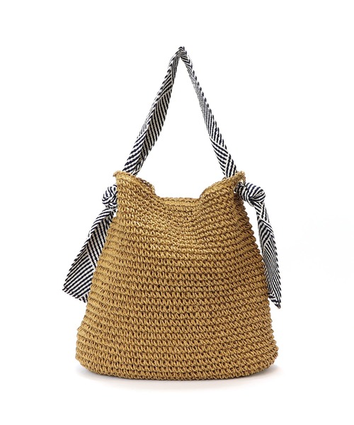 BASE（ベース）の「テープハンドル かごバッグ トートバッグ（かごバッグ・レディース・ブラック/ベージュ/ネイビー/ブラウン/グレー/カーキ/ピンク/ダークベージュ・FREE）」の19枚目の写真