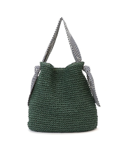 BASE（ベース）の「テープハンドル かごバッグ トートバッグ（かごバッグ・レディース・ブラック/ベージュ/ネイビー/ブラウン/グレー/カーキ/ピンク/ダークベージュ・FREE）」の20枚目の写真