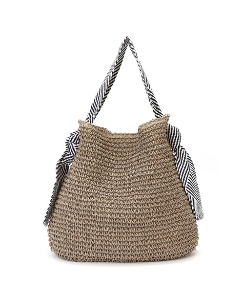 BASE（ベース）の「テープハンドル かごバッグ トートバッグ（かごバッグ・レディース・ブラック/ベージュ/ネイビー/ブラウン/グレー/カーキ/ピンク/ダークベージュ・FREE）」の22枚目の写真