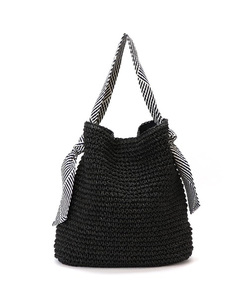 BASE（ベース）の「テープハンドル かごバッグ トートバッグ（かごバッグ・レディース・ブラック/ベージュ/ネイビー/ブラウン/グレー/カーキ/ピンク/ダークベージュ・FREE）」の15枚目の写真