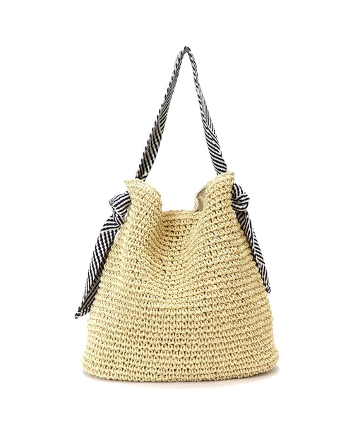 BASE（ベース）の「テープハンドル かごバッグ トートバッグ（かごバッグ・レディース・ブラック/ベージュ/ネイビー/ブラウン/グレー/カーキ/ピンク/ダークベージュ・FREE）」の18枚目の写真